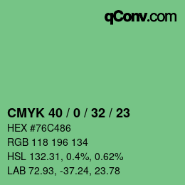 Color code: CMYK 40 / 0 / 32 / 23 | qconv.com