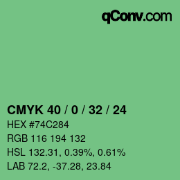 Color code: CMYK 40 / 0 / 32 / 24 | qconv.com