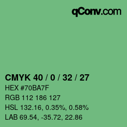 Farbcode: CMYK 40 / 0 / 32 / 27 | qconv.com