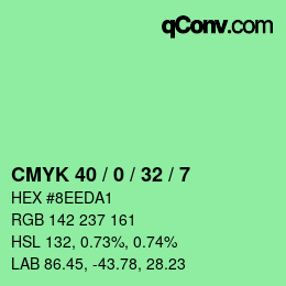 Color code: CMYK 40 / 0 / 32 / 7 | qconv.com