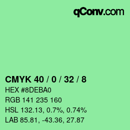 Color code: CMYK 40 / 0 / 32 / 8 | qconv.com