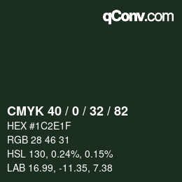 Color code: CMYK 40 / 0 / 32 / 82 | qconv.com