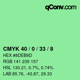 Color code: CMYK 40 / 0 / 33 / 8 | qconv.com