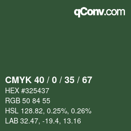 Color code: CMYK 40 / 0 / 35 / 67 | qconv.com