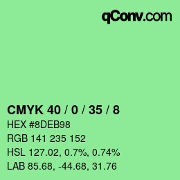 Color code: CMYK 40 / 0 / 35 / 8 | qconv.com