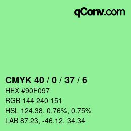 Farbcode: CMYK 40 / 0 / 37 / 6 | qconv.com