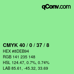 Color code: CMYK 40 / 0 / 37 / 8 | qconv.com