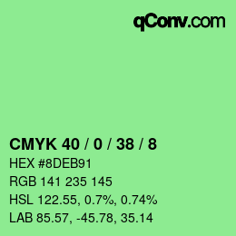 Color code: CMYK 40 / 0 / 38 / 8 | qconv.com