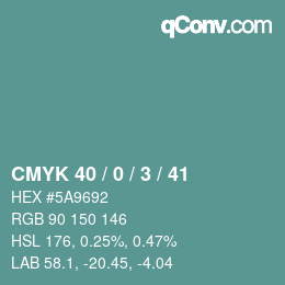Código de color: CMYK 40 / 0 / 3 / 41 | qconv.com
