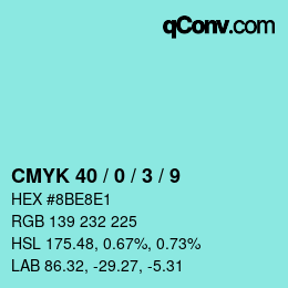 Color code: CMYK 40 / 0 / 3 / 9 | qconv.com