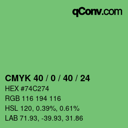 Color code: CMYK 40 / 0 / 40 / 24 | qconv.com