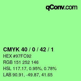 Color code: CMYK 40 / 0 / 42 / 1 | qconv.com