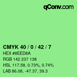 Color code: CMYK 40 / 0 / 42 / 7 | qconv.com