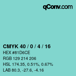 Color code: CMYK 40 / 0 / 4 / 16 | qconv.com
