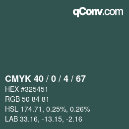 Color code: CMYK 40 / 0 / 4 / 67 | qconv.com