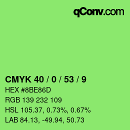 Color code: CMYK 40 / 0 / 53 / 9 | qconv.com