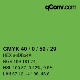 Código de color: CMYK 40 / 0 / 59 / 29 | qconv.com