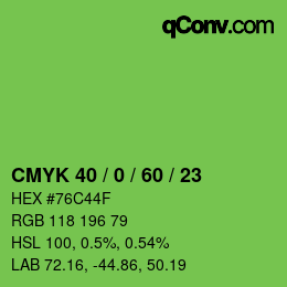 Color code: CMYK 40 / 0 / 60 / 23 | qconv.com