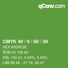 颜色代码: CMYK 40 / 0 / 60 / 39 | qconv.com