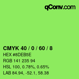 Color code: CMYK 40 / 0 / 60 / 8 | qconv.com