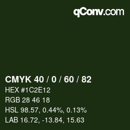 Color code: CMYK 40 / 0 / 60 / 82 | qconv.com