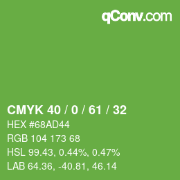 Color code: CMYK 40 / 0 / 61 / 32 | qconv.com