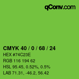 Color code: CMYK 40 / 0 / 68 / 24 | qconv.com