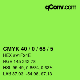Color code: CMYK 40 / 0 / 68 / 5 | qconv.com