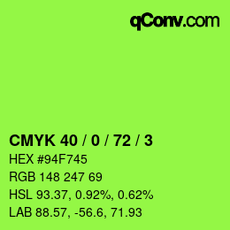 Color code: CMYK 40 / 0 / 72 / 3 | qconv.com