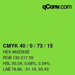 Color code: CMYK 40 / 0 / 73 / 15 | qconv.com