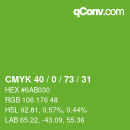 Código de color: CMYK 40 / 0 / 73 / 31 | qconv.com