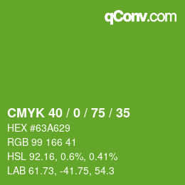 Color code: CMYK 40 / 0 / 75 / 35 | qconv.com