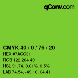 Color code: CMYK 40 / 0 / 76 / 20 | qconv.com