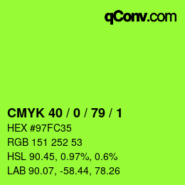 Color code: CMYK 40 / 0 / 79 / 1 | qconv.com
