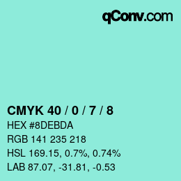 Color code: CMYK 40 / 0 / 7 / 8 | qconv.com