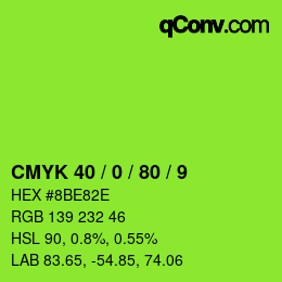 Color code: CMYK 40 / 0 / 80 / 9 | qconv.com