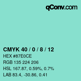 Color code: CMYK 40 / 0 / 8 / 12 | qconv.com