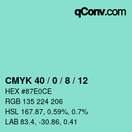 Color code: CMYK 40 / 0 / 8 / 12 | qconv.com