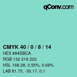 Color code: CMYK 40 / 0 / 8 / 14 | qconv.com