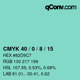 Color code: CMYK 40 / 0 / 8 / 15 | qconv.com