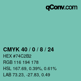 Color code: CMYK 40 / 0 / 8 / 24 | qconv.com
