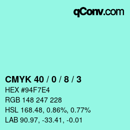 Color code: CMYK 40 / 0 / 8 / 3 | qconv.com
