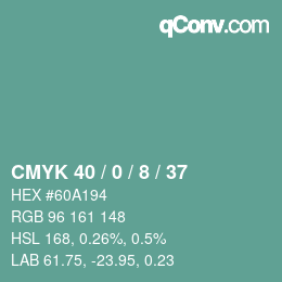 Color code: CMYK 40 / 0 / 8 / 37 | qconv.com