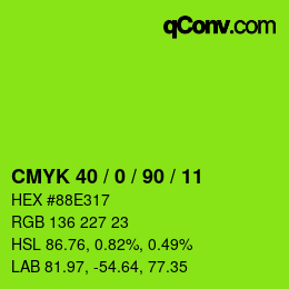 Código de color: CMYK 40 / 0 / 90 / 11 | qconv.com