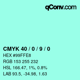 Color code: CMYK 40 / 0 / 9 / 0 | qconv.com