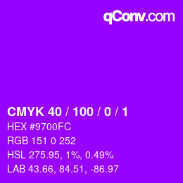 Color code: CMYK 40 / 100 / 0 / 1 | qconv.com