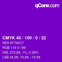 Color code: CMYK 40 / 100 / 0 / 22 | qconv.com