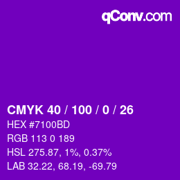 Color code: CMYK 40 / 100 / 0 / 26 | qconv.com