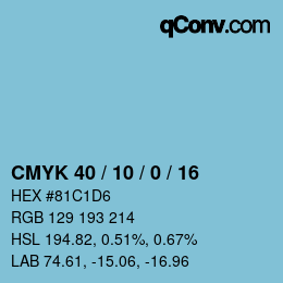 Color code: CMYK 40 / 10 / 0 / 16 | qconv.com