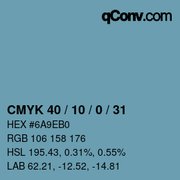 Color code: CMYK 40 / 10 / 0 / 31 | qconv.com